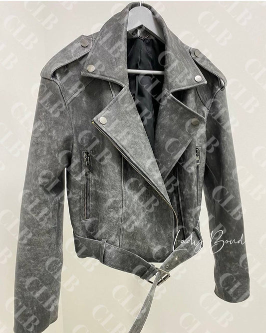 Grey Biker Jacket