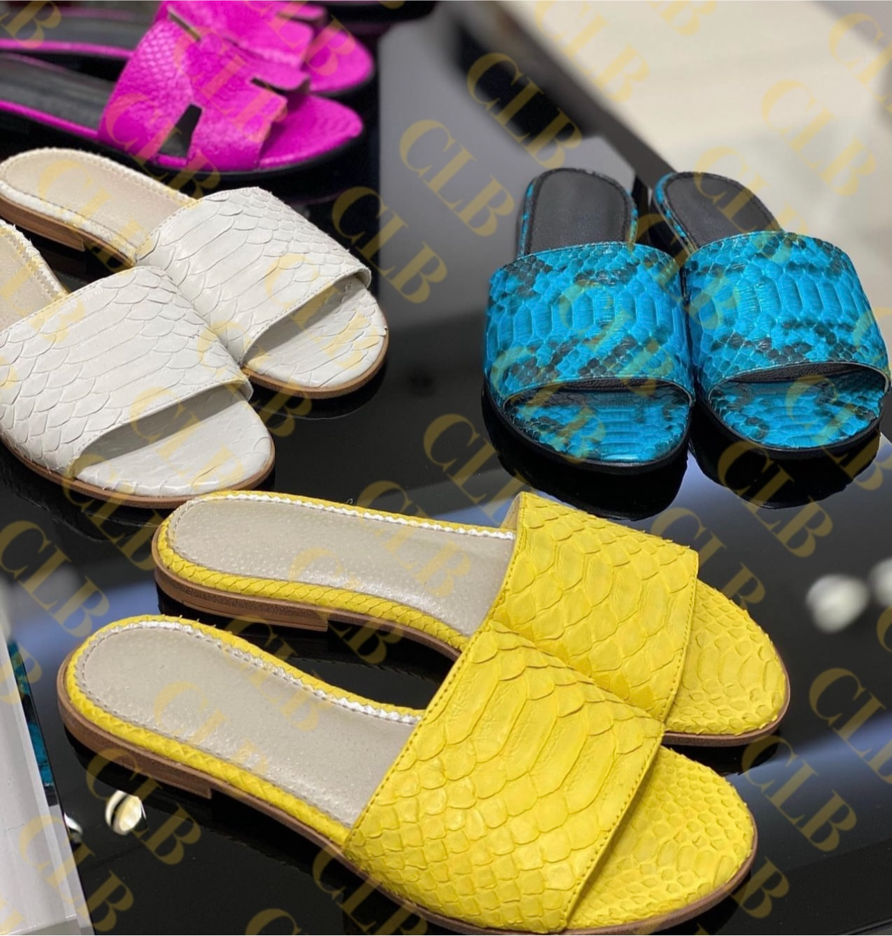 Vibrant Python Sandals Collection